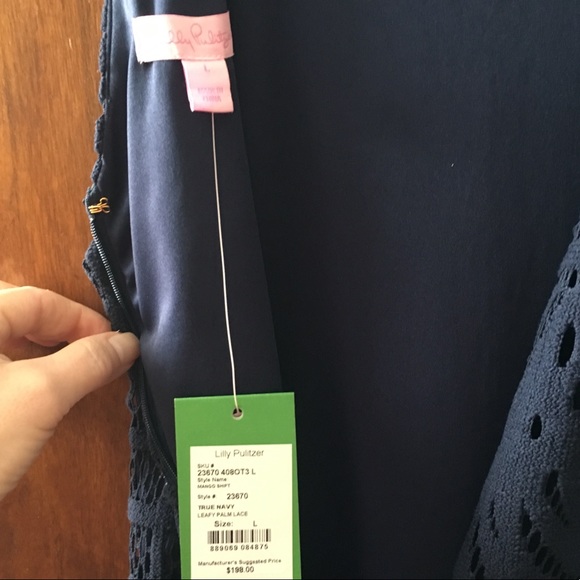 NWOT  lilly Pulitzer mango shift size large. Beautiful lace dress! - Picture 4 of 4